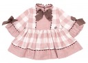 Baby Baby Dusky Pink Checked Dress & Bonnet Set 