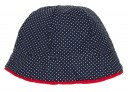 Navy & White Polka Dot Sun Hat with red bow