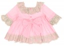 Baby Pink Polka Dot Dress with Beige Lace