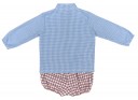 Boys Checked Shirt, Blue Crown Sweater & Wool Shorts Set 