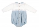 Blue & White Knitted Baby Shortie