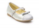 Silver Shimmer Mary Janes with patent toe
