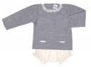 Baby Gray & Ivory Sweater & Star Print Shorts Set 