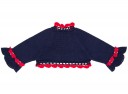 Girls Navy Blue & Red Knitted Bolero Cardigan