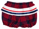 Girls Red Pleated Sweater & Checked Shorts Set 