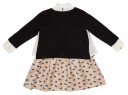 Girls Black Jersey Sweater & Beige Horse Skirt Dress