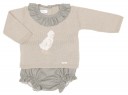 Baby Green Knitted Chick Sweater & Bloomers Set