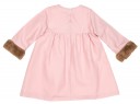 Girls Pale Pink Dress with Synthetic Fur Cuffs