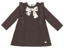Girls Chocolate Jersey Dress & Star Print Bow 