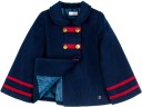 Dolce Petit Girls Blue Cape with Sleeves & Red Bow