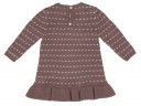 Baby Girls Brown Knitted Dress Ruffle Hem