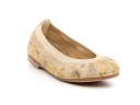 Girls Beige Suede Elasticated Pumps with Crystals