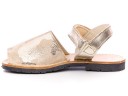 Gold Metallic Leather Traditional Menorcan Sandals with Camouflage 