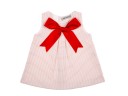Red & White Dress with Satin Bow