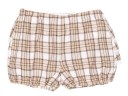 Girls Beige Check Print Frilly Shorts