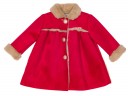 Baby Red & Beige Synthetic Suede Coat 