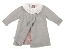 Grey 2 Piece Cotton Knitted Coat & Bonnet Set