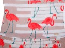 Orange & Beige Flamingo Print Dress with plated skirt 