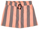 Boys Salmon Pink & Green Striped Swim Shorts