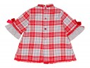 Baby Girls Red & Gray Check Print Dress Set 