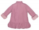 Girls Dusky Pink Synthetic Fur Lined Coat
