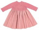 Baby Girls Dusky Pink Knitted & Polka Dot Day Gown 