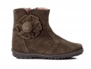 Brown Suede Boots with Flower