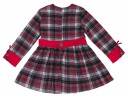 Girls Red & Gray Check Print Dress