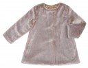 Girls Beige Synthetic Fur Coat