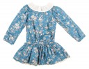 Blue & Grey Floral Print Dress