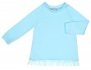 Turquoise Jersey Sweater With Tulle Frilled Back & Hem